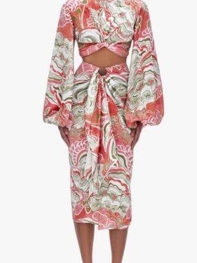 Andrea Iyamah Abstract Floral Print Skirt